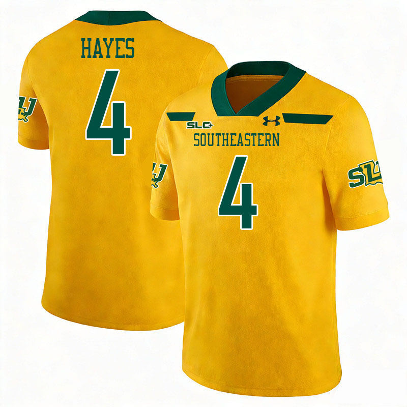 Southeastern Louisiana Lions #4 Brandon Hayes College Football Jerseys,Uniforms Stitched-Gold